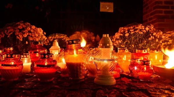 Warschau Polen November 2020 Kerzen Vor Dem Geschlossenen Tor Des — Stockfoto