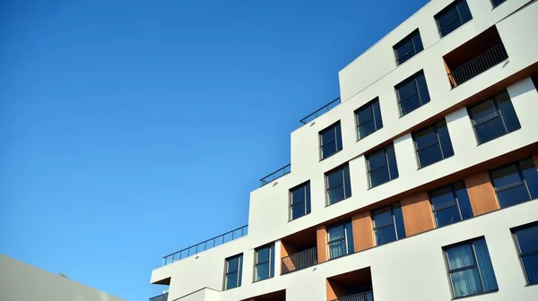 Modern New Apartment Building Multistoried Modern New Stylish Living Block — Stock Photo, Image