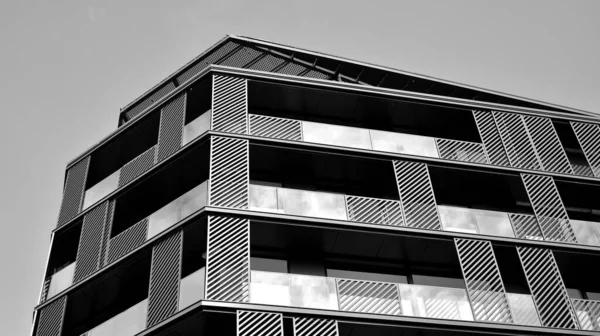 Detalhe Apartamento Residencial Moderno Edifício Exterior Fragmento Nova Casa Luxo — Fotografia de Stock