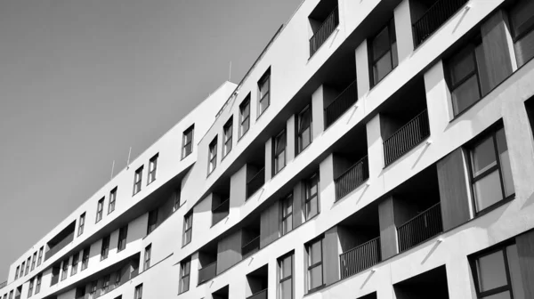 Detalhe Apartamento Residencial Moderno Edifício Exterior Fragmento Nova Casa Luxo — Fotografia de Stock