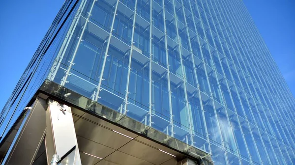 Facade Texture Glass Mirrored Office Building Fragment Facade Modern Architecture — Stock Photo, Image