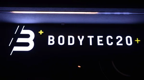 Варшава Польща Січня 2021 Року Підпишіть Bodytec Підписувач Компанії Bodytec — стокове фото