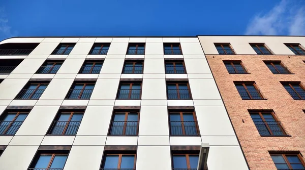 Fragment Einer Modernen Luxus Wohnung Wohnhausbau Konzept Modernes Mehrfamilienhaus Einem — Stockfoto