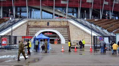 Varşova, Polonya. 26 Ocak 2021. Covid-19 Ulusal Stadyum 'da.