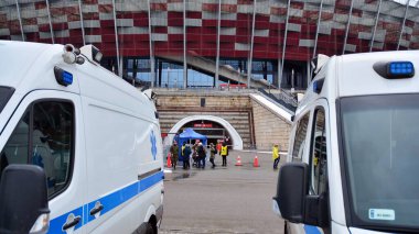 Varşova, Polonya. 26 Ocak 2021. Covid-19 Ulusal Stadyum 'da.