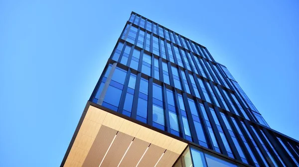 Façade Verre Des Bâtiments Avec Ciel Bleu Gratte Ciel Dans — Photo