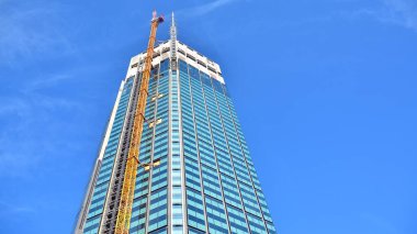 Varşova, Polonya. 21 Şubat 2021. Varso Place ofis binası inşaatı.