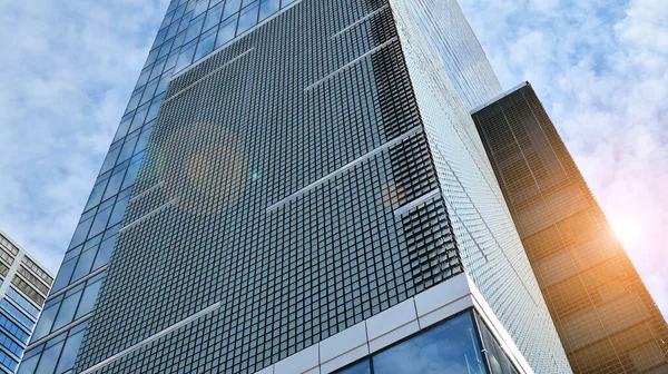 Skleněná Fasáda Moderní Budovy Pokrytá Zrcadlovým Sklem — Stock fotografie