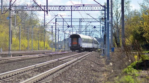 Warschau Polen April 2021 Passagierstrein Van Het Openbaar Vervoer Spoor — Stockfoto