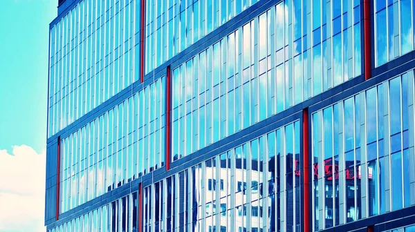 Edificio Moderno Ciudad Con Luz Solar Textura Abstracta Fachada Vidrio — Foto de Stock