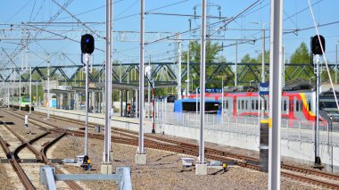 Varşova, Polonya. 10 Mayıs 2021 Warszawa Glowna Tren İstasyonu