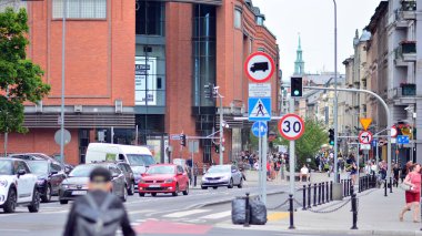 Poznan, Polonya. 4 Haziran 2021. Poznan 'ın merkezinde eski mimari