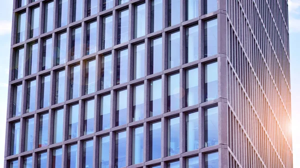 Abstraktní Obraz Pohledu Moderní Skleněnou Betonovou Budovu Architektonický Vnější Detail — Stock fotografie