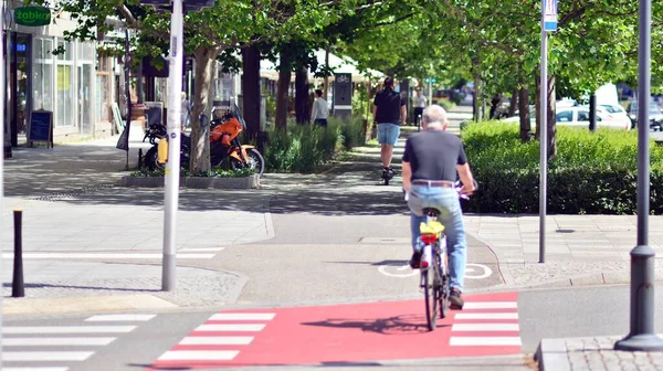 Warsaw Poland June 2021 Streets Pavements Center Warsaw Pedestrian Crossing — Stock Photo, Image