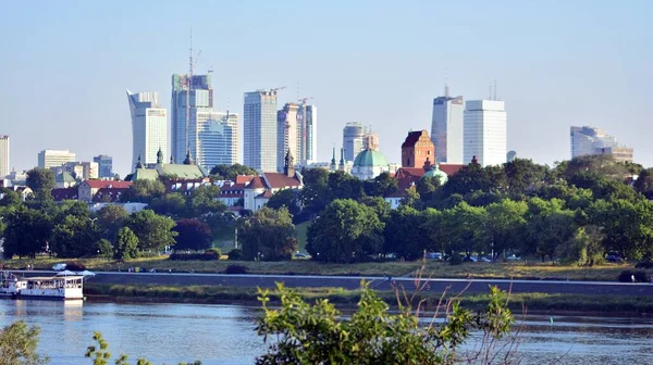 Varšava Polsko Července 2021 Varšavské Panorama Mrakodrapy — Stock fotografie