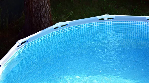 Parte Piscina Com Água Azul — Fotografia de Stock