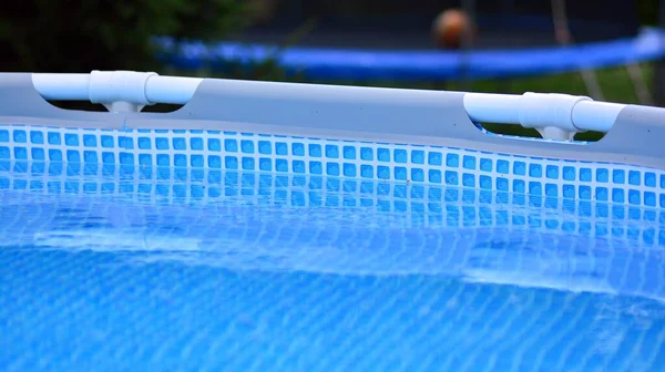 Blue Swimming Pool Part Detail Summer Day Vacation Crystal Blue — Stock Photo, Image