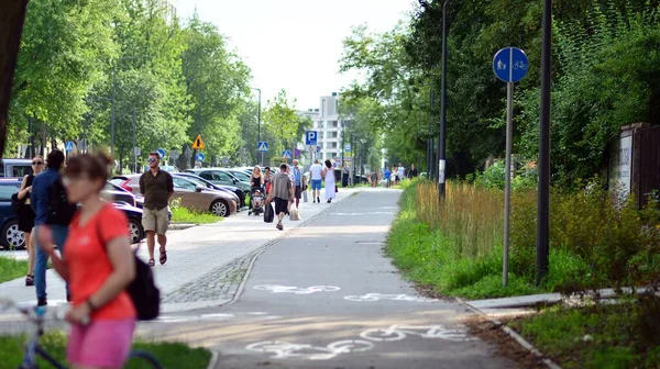 Warsaw Poland July 2021 Zoliborz District Rydygiera Street Lovely Part — Stock Photo, Image