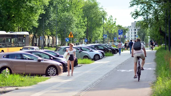 Warsaw Poland July 2021 Zoliborz District Rydygiera Street Lovely Part — Stock Photo, Image