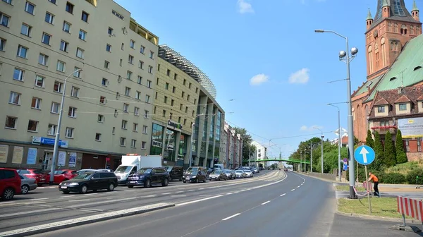 Szczecin Polen Juli 2021 Uitzicht Oude Binnenstad Historische Kathedraal Van — Stockfoto