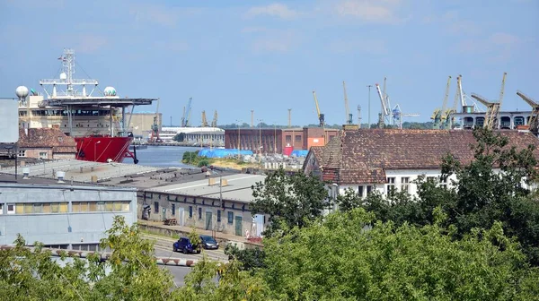 Szczecin Polen Juli 2021 Utsikt Från Slottsvägen Odra Älv Och — Stockfoto