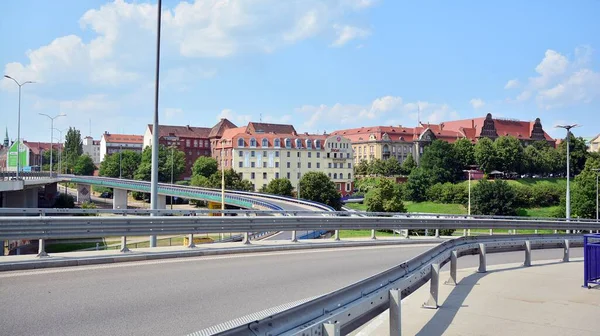 Щецин Польща Липня 2021 Вид Панорамну Архітектуру Міста Дороги Замку — стокове фото