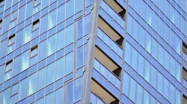 Fachada Futurista Edifício Escritórios Moderno Revestido Vidro Painéis Revestimento Vidro — Fotografia de Stock