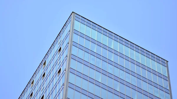 Façade Futuriste Immeuble Bureaux Moderne Revêtu Verre Panneaux Revêtement Verre — Photo