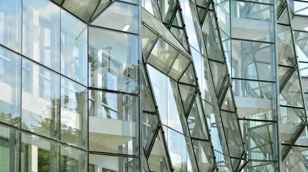 Moderne Architekturdetails Moderne Glasfassade Mit Geometrischem Muster — Stockfoto