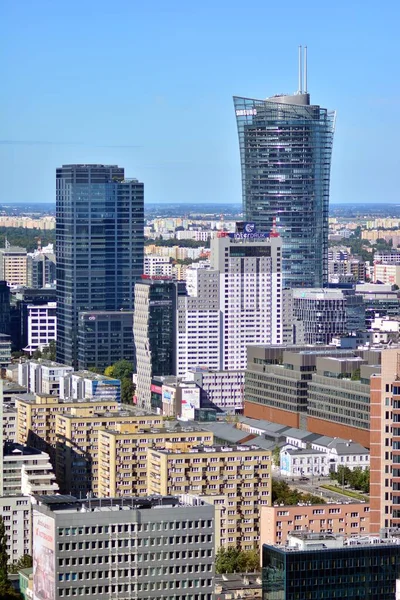 Warszawa Polska Września 2021 Aerial Cityscape Warsaw City View Tarrace — Zdjęcie stockowe