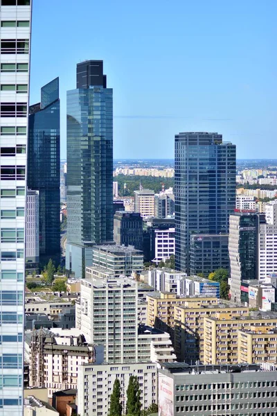 Warschau Polen September 2021 Luchtfoto Stadsgezicht Van Warschau Stad Van — Stockfoto