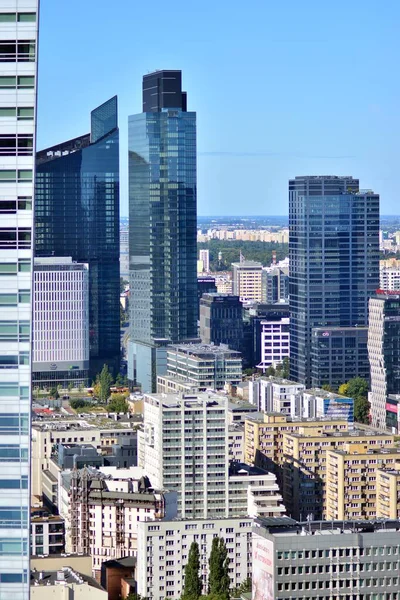 Warschau Polen September 2021 Luchtfoto Stadsgezicht Van Warschau Stad Van — Stockfoto