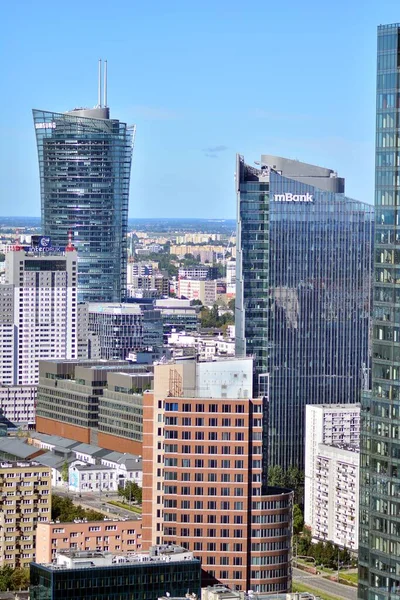 Warschau Polen September 2021 Luchtfoto Stadsgezicht Van Warschau Stad Van — Stockfoto