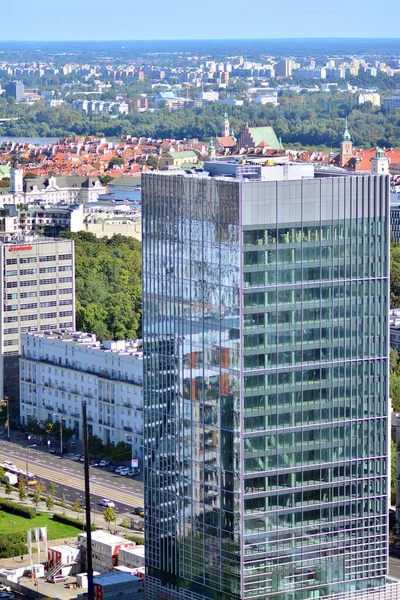 Warschau Polen September 2021 Luftbild Der Stadt Warschau Von Einer — Stockfoto