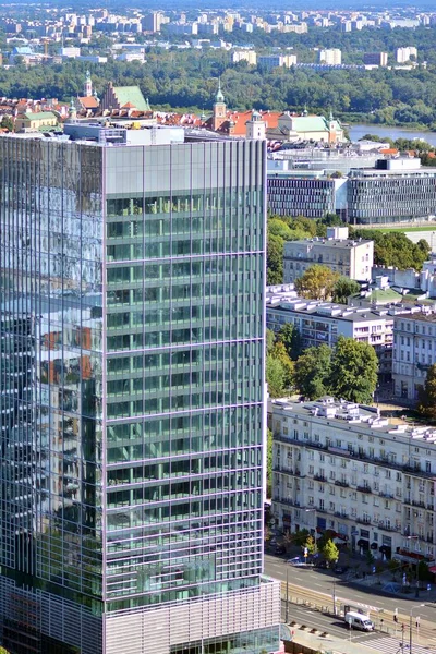 Warschau Polen September 2021 Luchtfoto Stadsgezicht Van Warschau Stad Van — Stockfoto