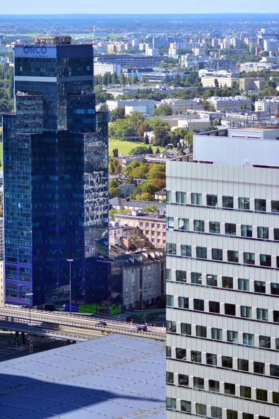 Warschau Polen September 2021 Luchtfoto Stadsgezicht Van Warschau Stad Van — Stockfoto