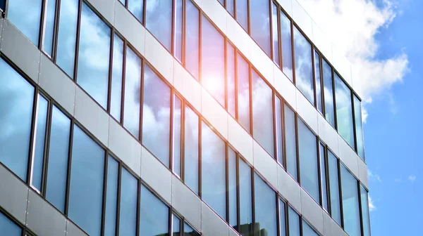 Textura Fachada Edificio Oficinas Con Espejo Vidrio Fragmento Fachada Vista — Foto de Stock
