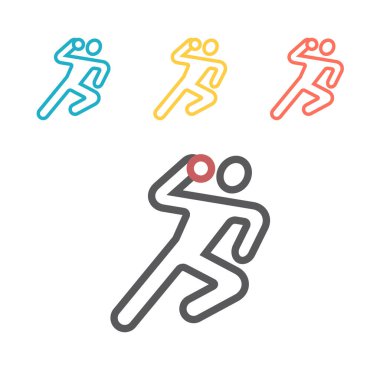 Çokgen hentbol oyuncusu. Web grafikleri için vektör işaretleri.