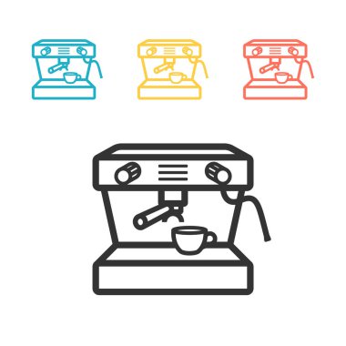 Kahve makinesi simgesi düz. Basit vektör sembolü.