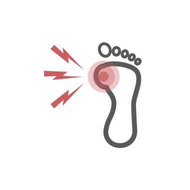 Ayak ağrısı ikonu. Web grafikleri için vektör işareti.