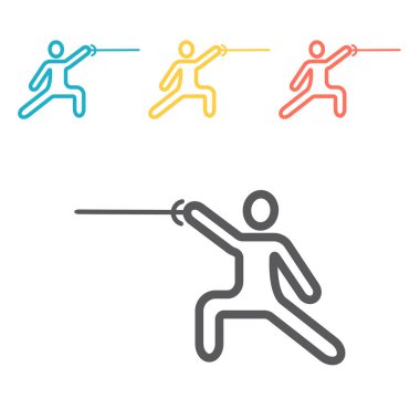 Kılıç ustası çizgisi simgesi. Web grafikleri için vektör işareti