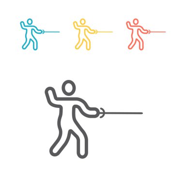 Kılıç ustası çizgisi simgesi. Web grafikleri için vektör işareti