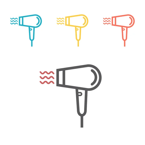 Saç kurutma makinesi. Web grafiği için vektör simgesi.