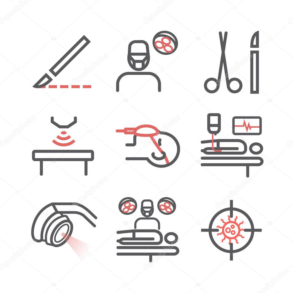 General Surgery icons. Hospital department. Health center. Vector sign for web graphics