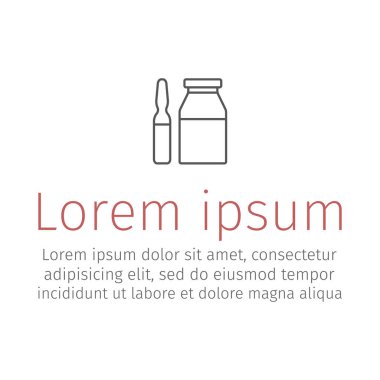 Web grafikleri için tıbbi ampul vektör imzası.