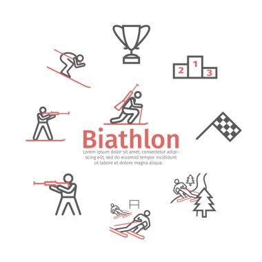 Biatlon hattı ikonu. Web grafikleri için vektör işaretleri