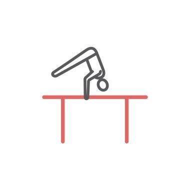 Paralel parmaklıklar jimnastiği. Web grafikleri için vektör işaretleri.