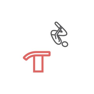 Sanatsal Jimnastik Kasası Sporcuları Sporcu Oyunları çizgi simgesi web grafikleri için vektör simgesi