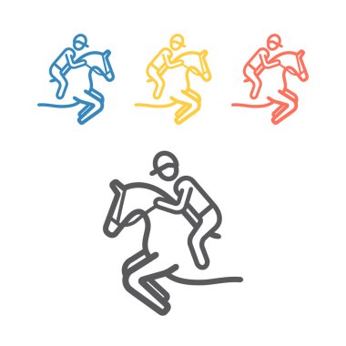 At binicisi çizgisi simgesi. Web grafikleri için vektör spor işaretleri