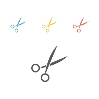 Makas düz simge. Web grafikleri için vektör işaretleri